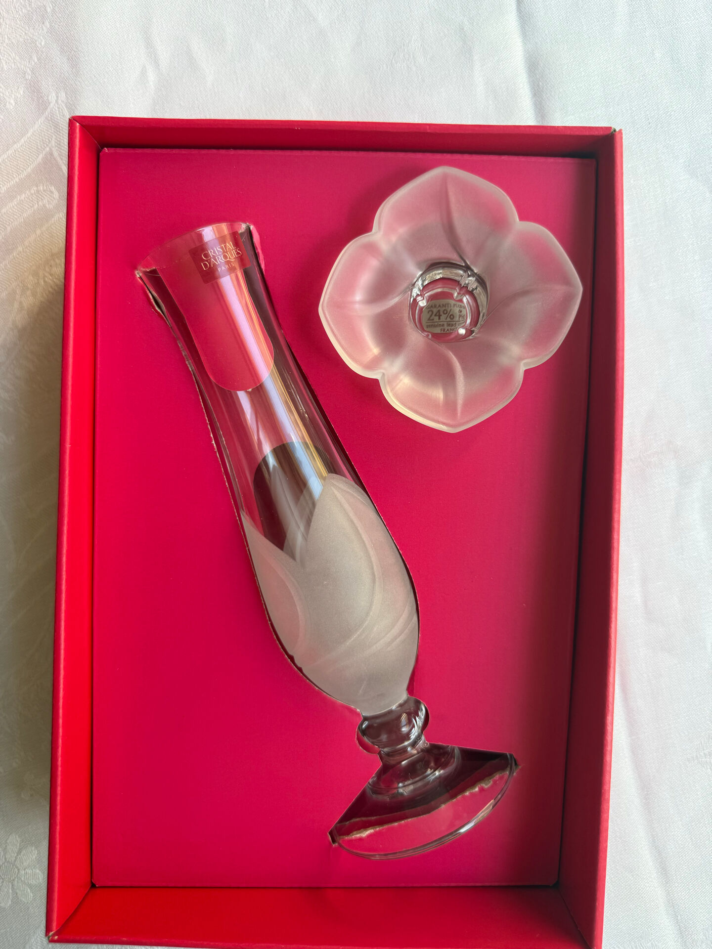 Crystal d'Arques Florence new soliflore and candlestick set