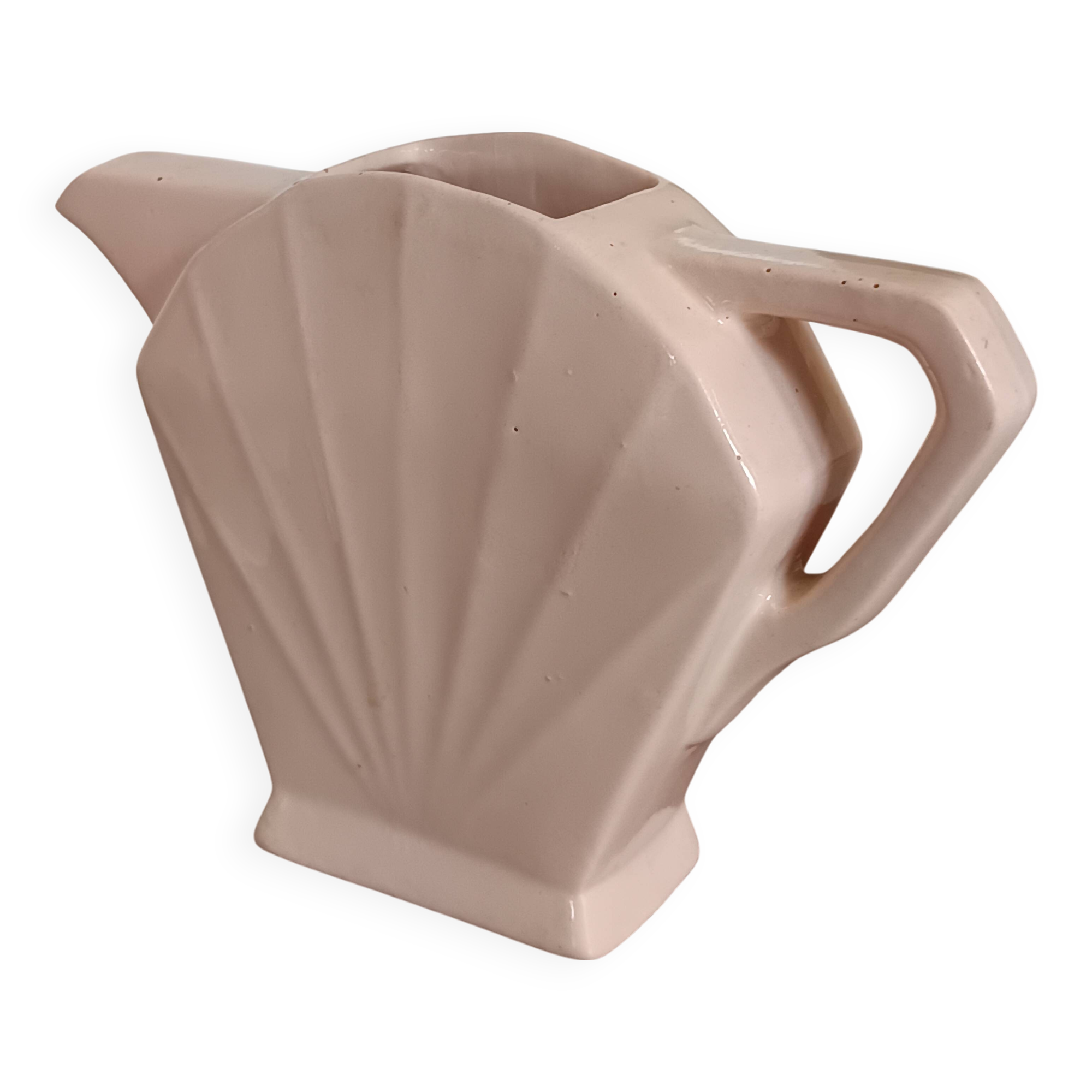 Saint Amand Art Deco earthenware creamer and sugar bowl