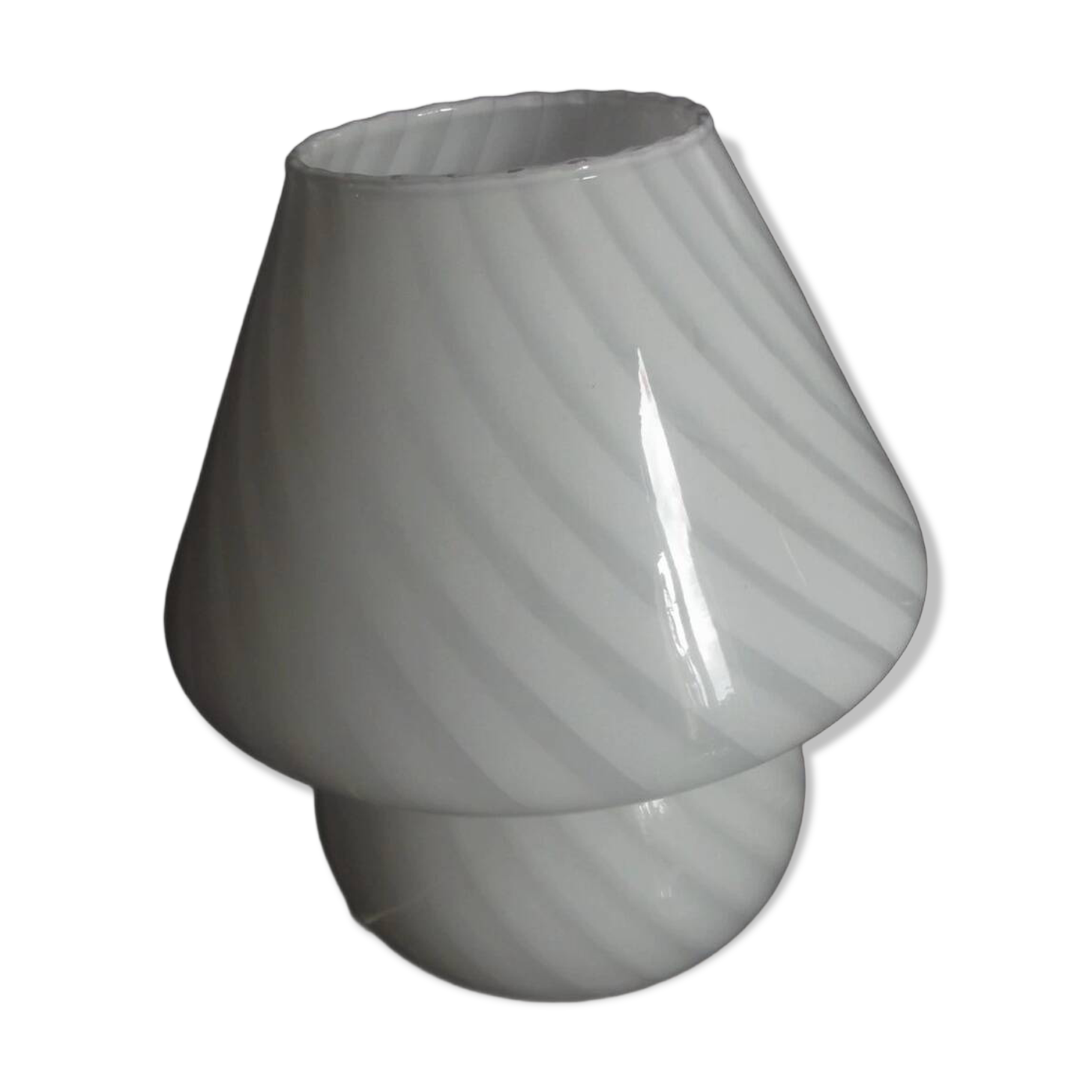 Venini lampe spirale champignon design vintage verre de murano swirl blanc
