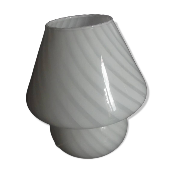 Venini lampe spirale champignon design vintage verre de murano swirl blanc