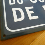 Old plate in enamelled metal "street of the count of Foix"