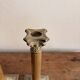 Pair of Silver Metal Candle Holders Neo-Classical Fluted Corinthian Column