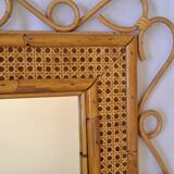 Miroir rotin et cannage