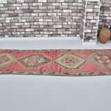 Vintage Handknotted Wool Runner Rug sku 2061