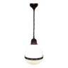 Bauhaus pendant light in glass and brass