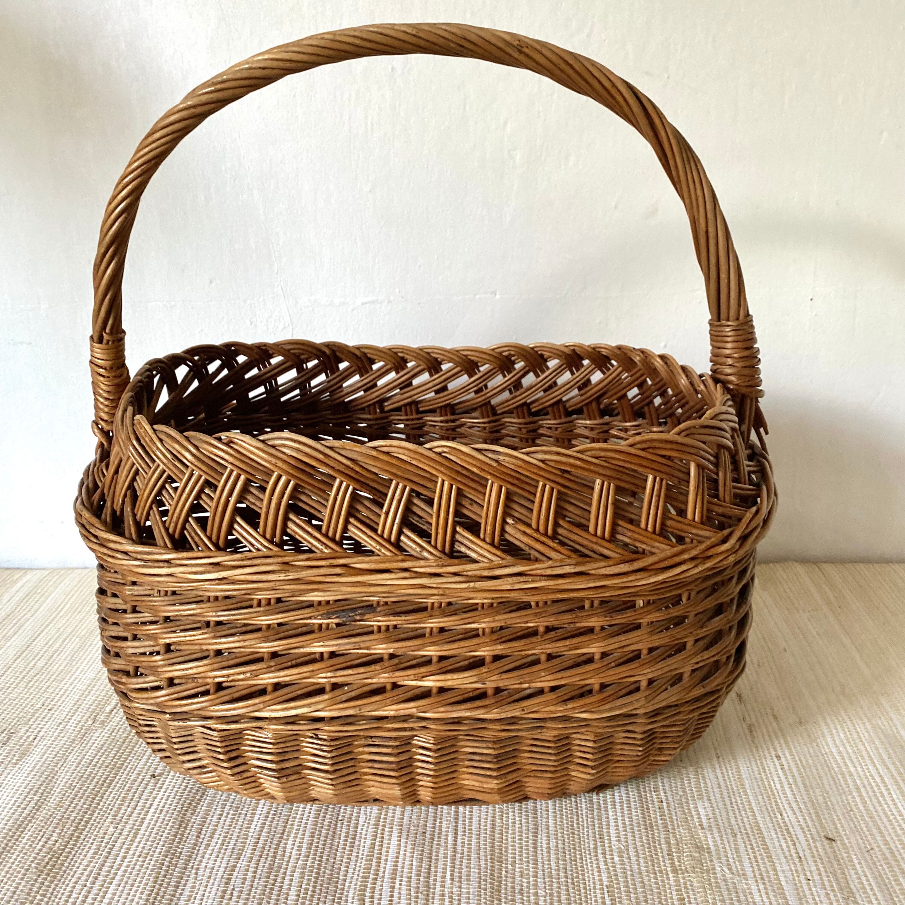 Vintage woven wicker basket