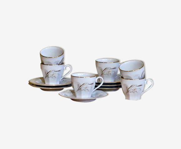Six tasses à café vintage en porcelaine italienne estampillées Tognana |  Selency