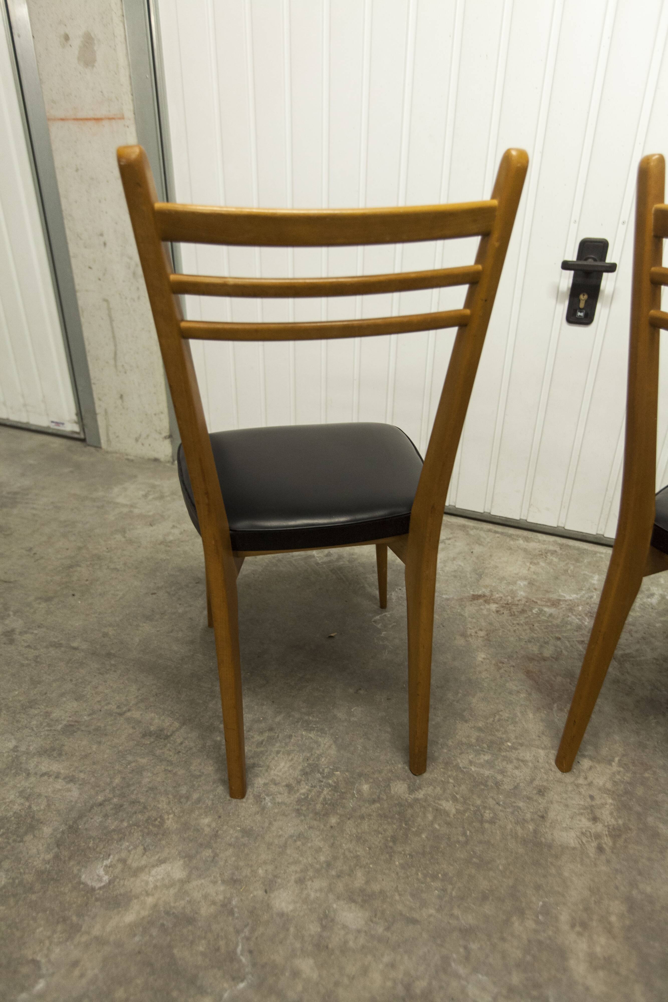 Pair of Scandinavian 1960 beech chairs