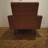 Vintage velvet chair old pink