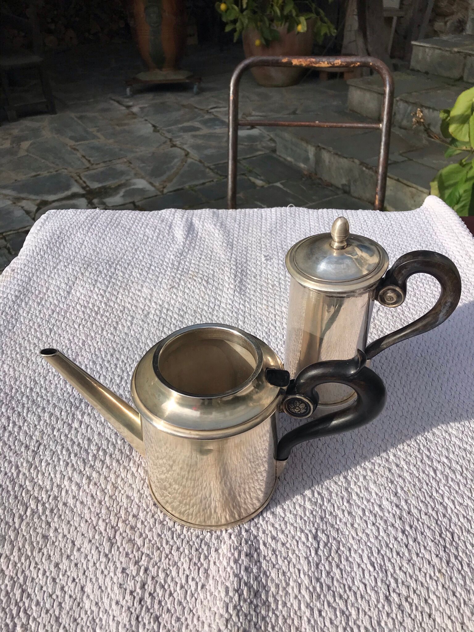 Signed 1900-silver-plated coffee maker