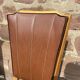 4 vintage chairs 1950 mid-century Scandinavian compass feet imitation leather Skaï