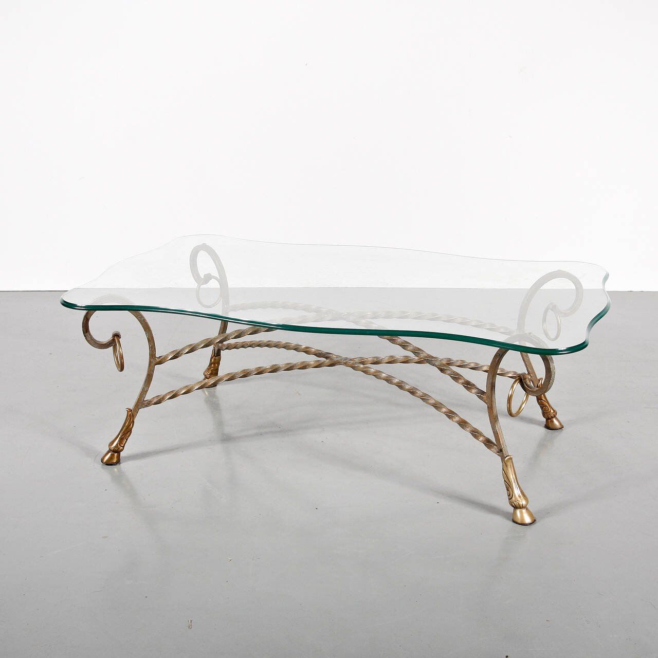 1960s glass coffee table