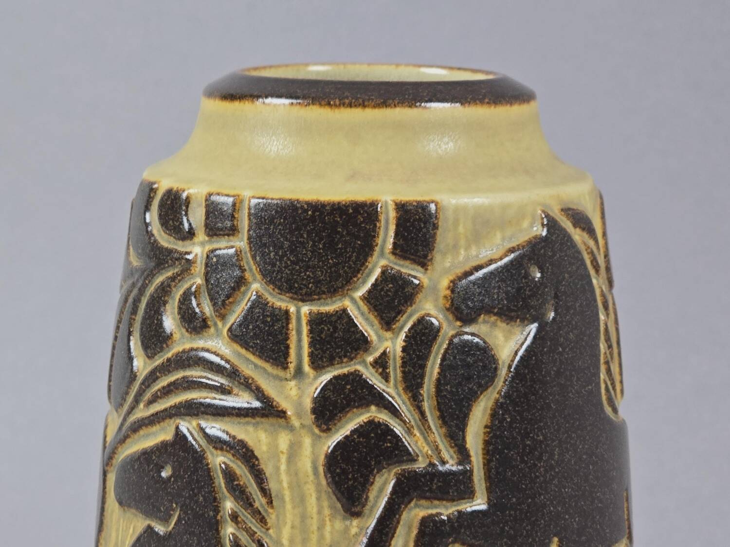 Vintage 1970s Michael Andersen & Son Bornholm Handmade Stoneware Vase.