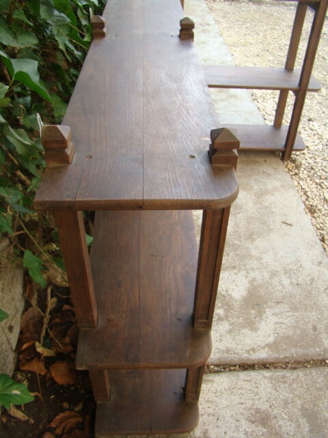 Old solid oak corner shelf