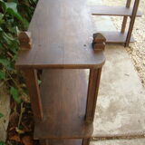 Old solid oak corner shelf