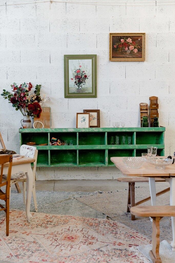 Workshop furniture – with green lockers