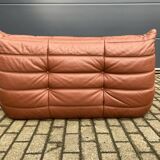 100% originele vintage Cognac lederen Togo Ligne Roset 2zit