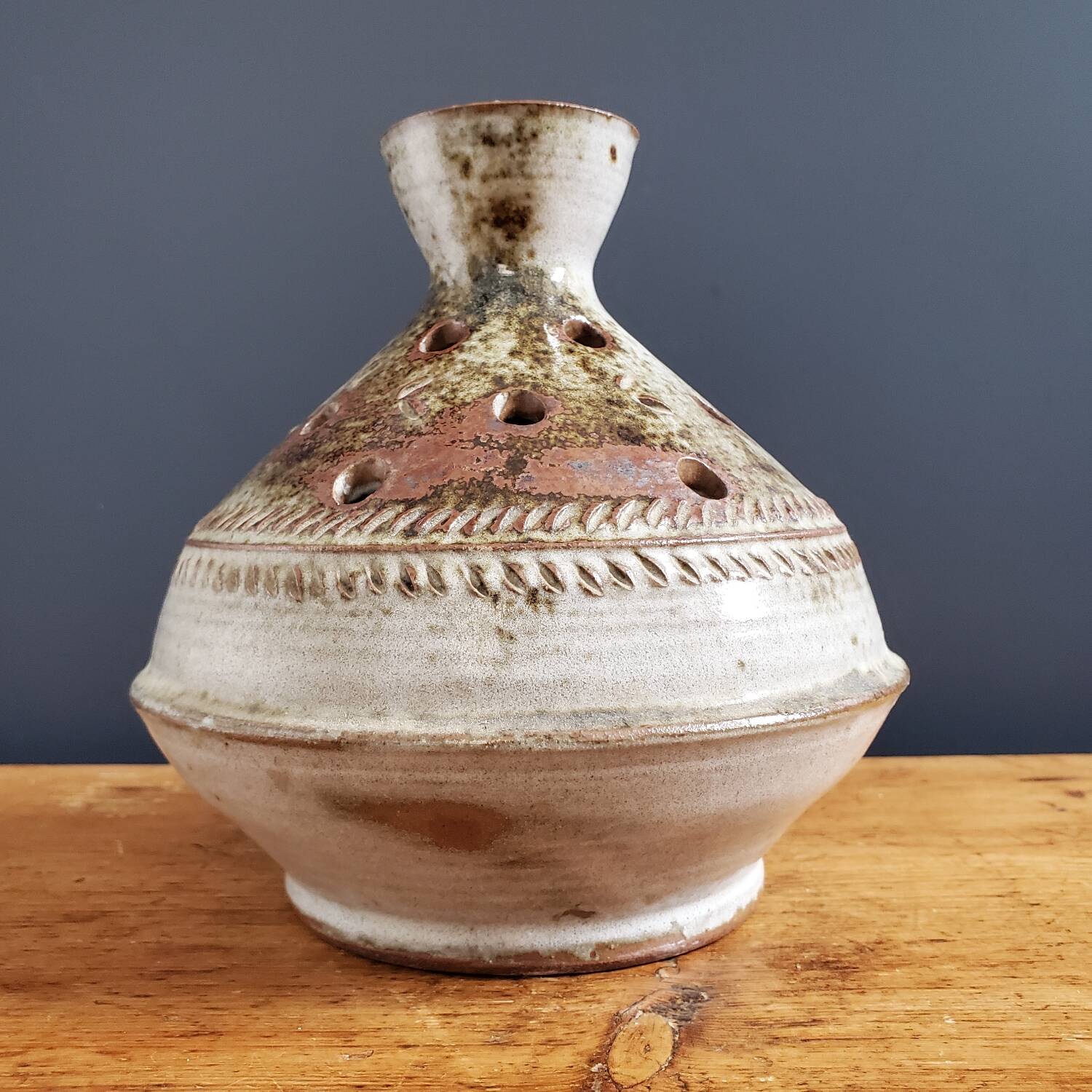 Poncé sandstone flower vase signed