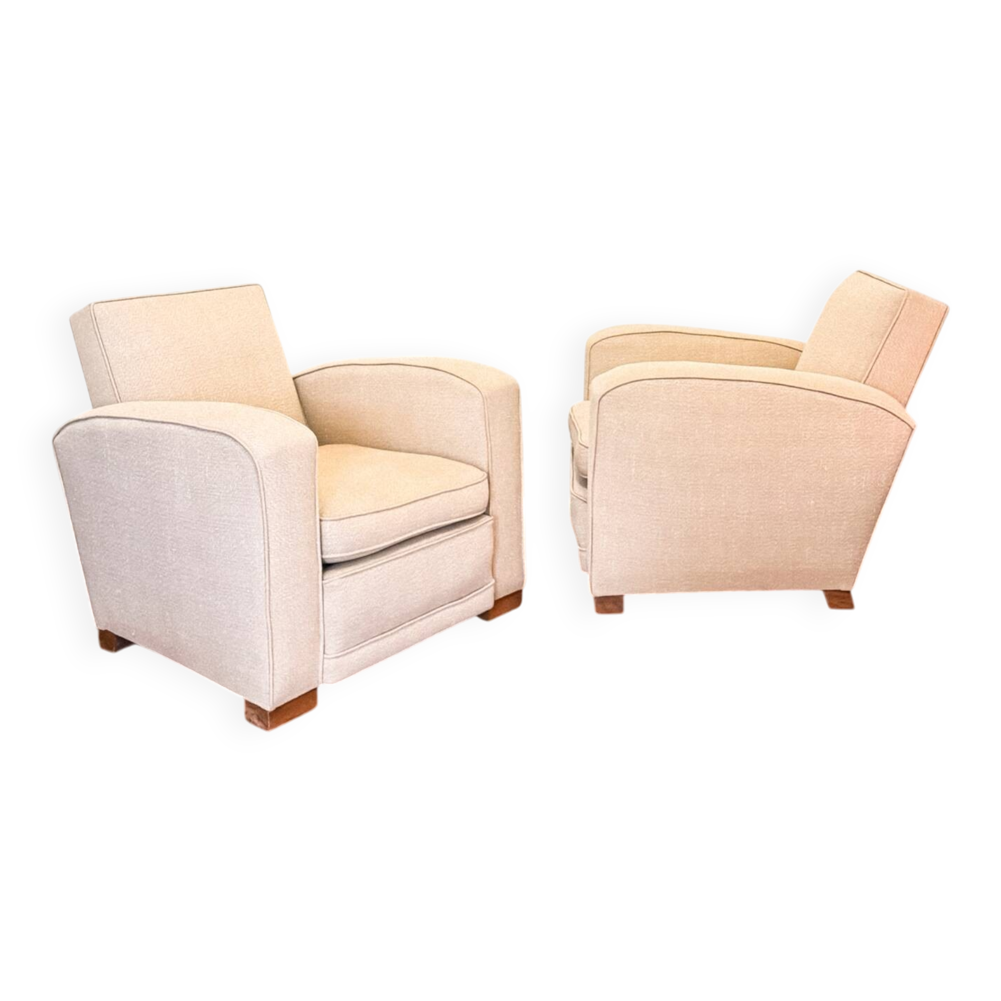 Attention to jacques adnet (1900-1984) - pair of club armchairs