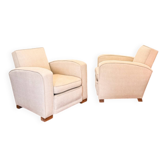 Attention to jacques adnet (1900-1984) - pair of club armchairs