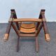 Vintage armchair in straw and brutalist wood