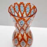 Rare Orange Murano Glass Vase by Ercole Barovier model "Rotellati", Italy