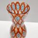 Rare Orange Murano Glass Vase by Ercole Barovier model "Rotellati", Italy