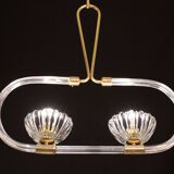 Extraordinary two-cup Art Deco candlestick by Barovier and Toso, 1940s