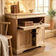 Buffet Louis Philippe 2 portes meuble TV décapé en bois brut