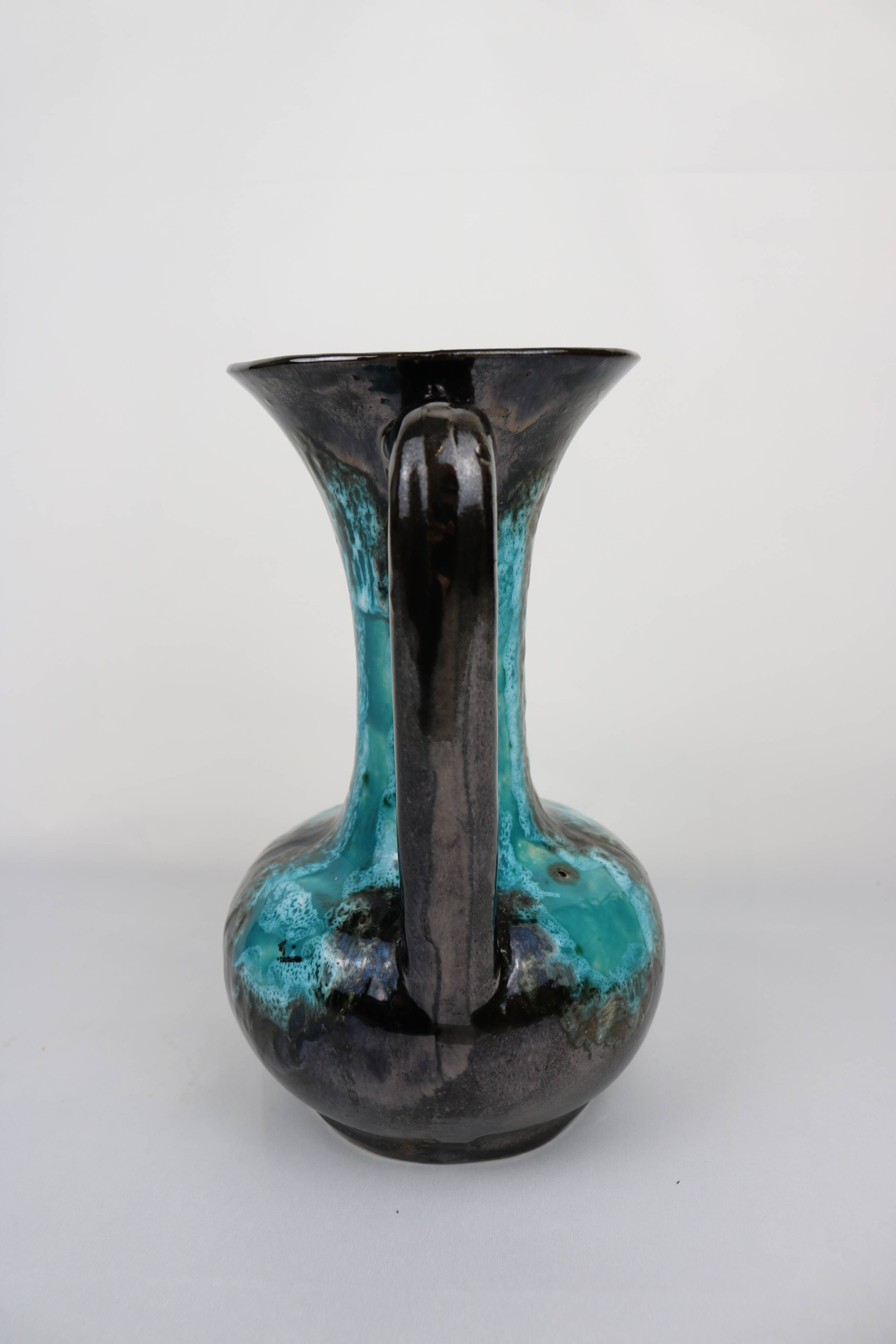Vallauris Blue Fat Lava Vases