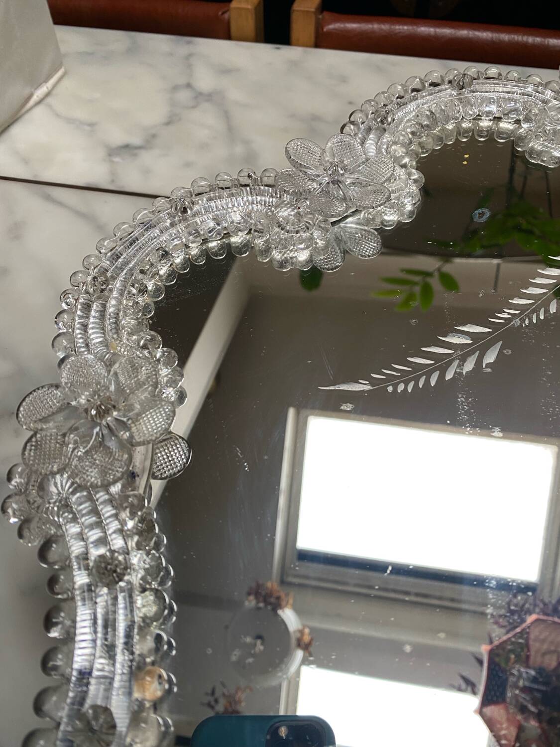 Large Venetian mirror Murano glass