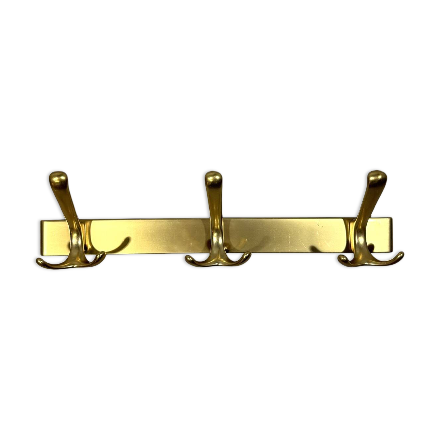Gold coloured aluminium wall coat racks 1960’s