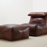 Early Bambole Lounge Chair + Ottoman by Mario Bellini for C&B Italia 1972