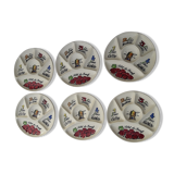 Set de 6 assiettes à fondue faïence Gien