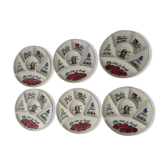 Set de 6 assiettes à fondue faïence Gien