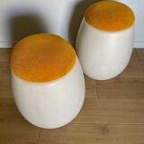 Paire de poufs/tabourets-coffre œufs Allibert