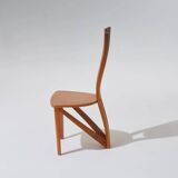 Set of 4 solid elm chairs, Maison Seltz, 1980s