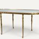 Maison Baguès coffee table in gilded bronze and aged mirror – 1950s