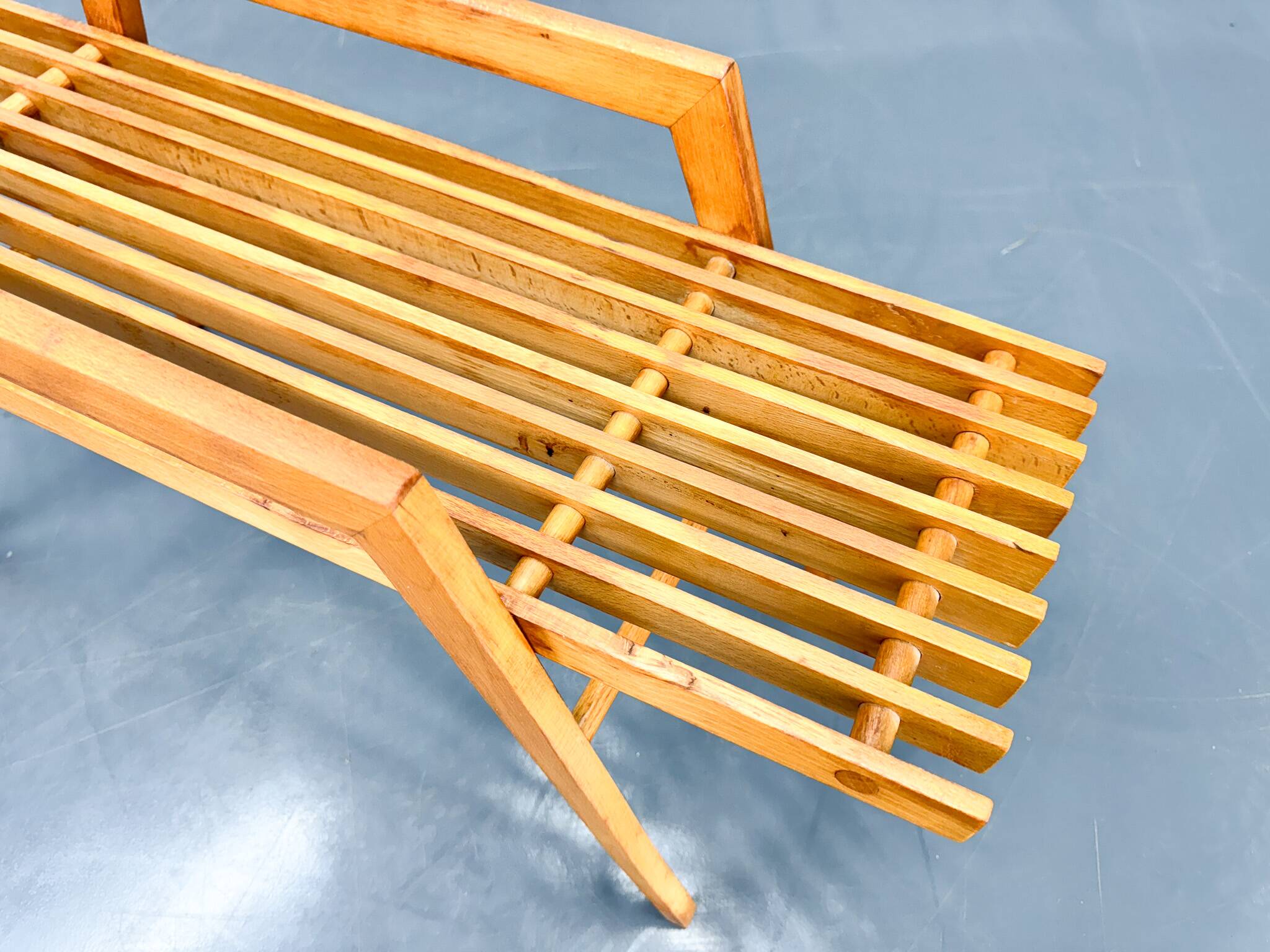Mid Century Slatted Flower Stand, Czechoslovakia