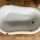 Old baby bean bathtub enamelled structure bent wood early twentieth century