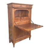 St Louis XVI secretary in solid cherry wood with spindle legs and bronze sabots