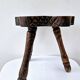 Rare Old Tripod Milking Stool Carved Solid Wood Popular Art