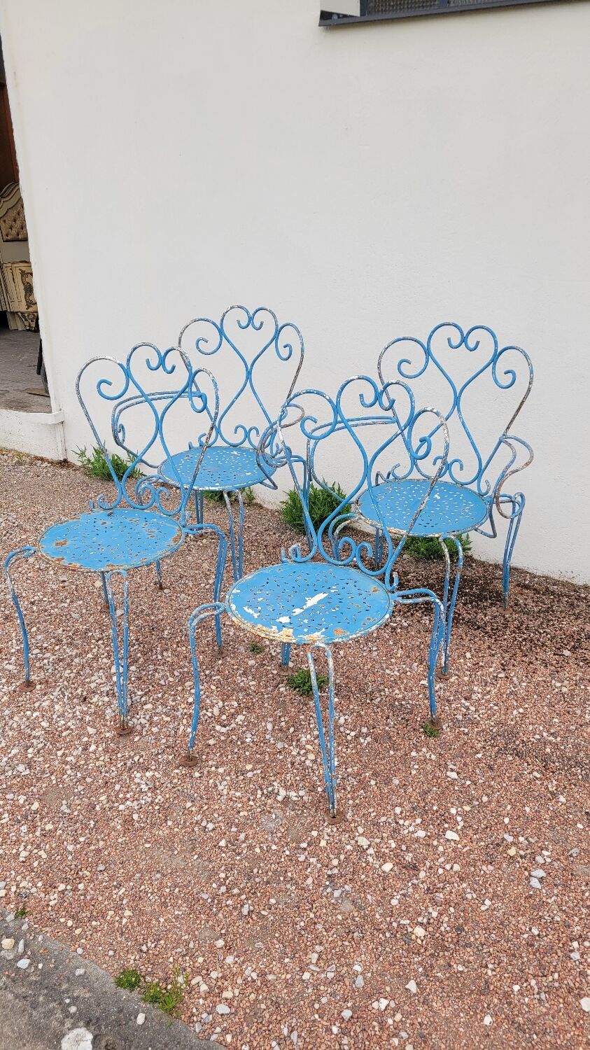 Old wrought iron garden furniture