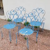 Old wrought iron garden furniture