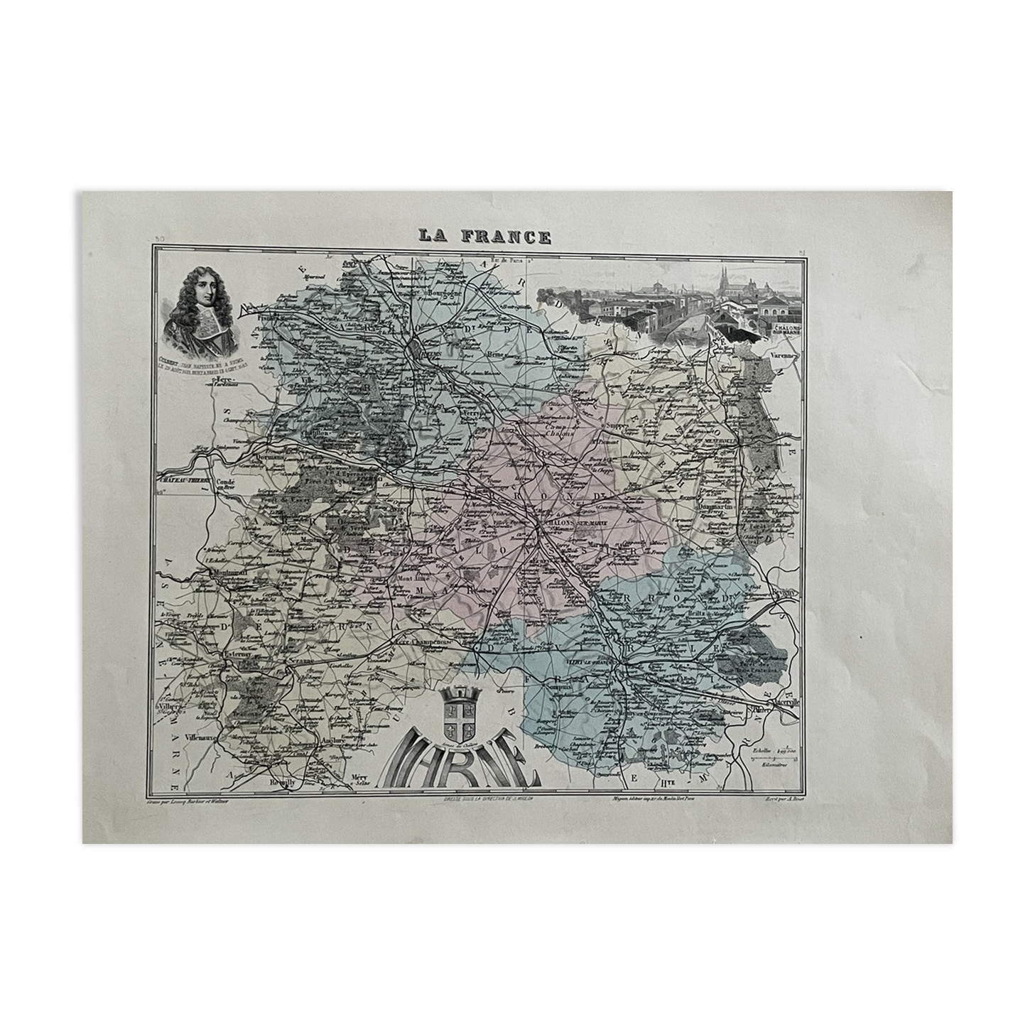 Ancient map of the Marne