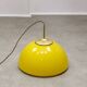 Mid-Century Italian Yellow Glass and Brass Pendant Lamp