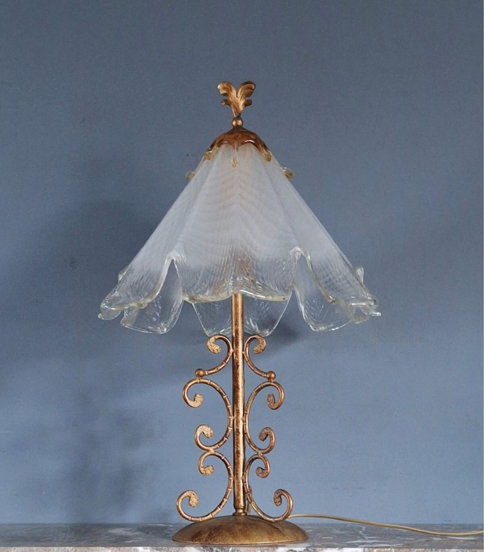 Large vintage Murano lamp, antique design light fixture.