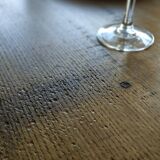 Solid oak farmhouse table with two-plank top