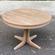 Scandinavian round extendable dining table Baumann stripped teak 1960