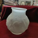 Molded glass vase decorated with fruit